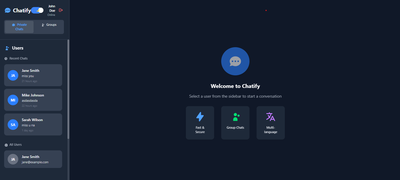 Laravel Chatify Screenshot
